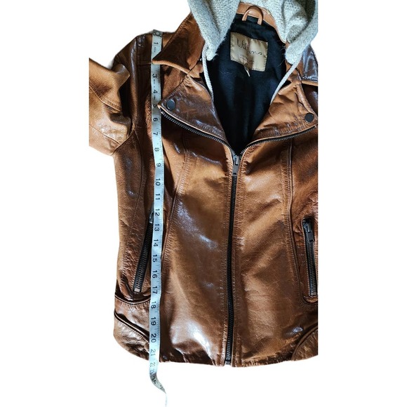 Wilsons Vintage Hooded Leather Jacket Size Small - Picture 7 of 8